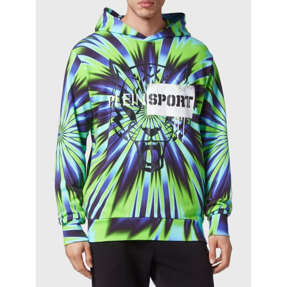 Plein Sport Men Plein Sport Relaxed Fit Hoodie With All-Over Optical Print